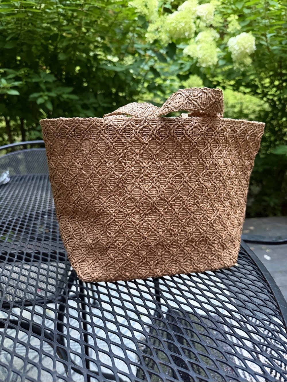 Dior Tan Woven Tote with White DIOR Embroidery - Picture 4 of 7